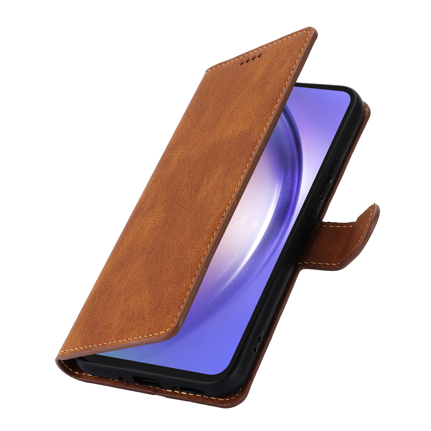 For Samsung Galaxy A16 5G / A16 4G Case PU Leather Phone Cover with Wallet Stand View - Brown