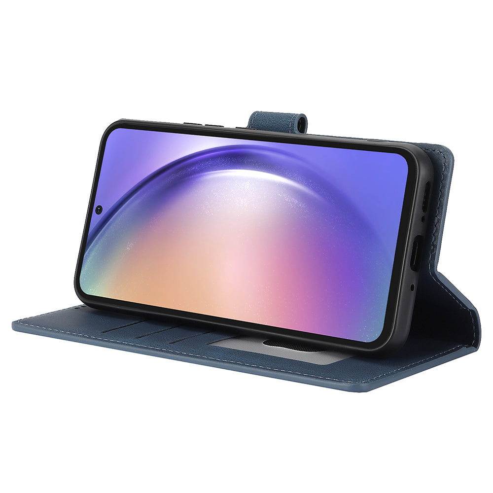 For Samsung Galaxy A16 5G / A16 4G Case PU Leather Phone Cover with Wallet Stand View - Blue