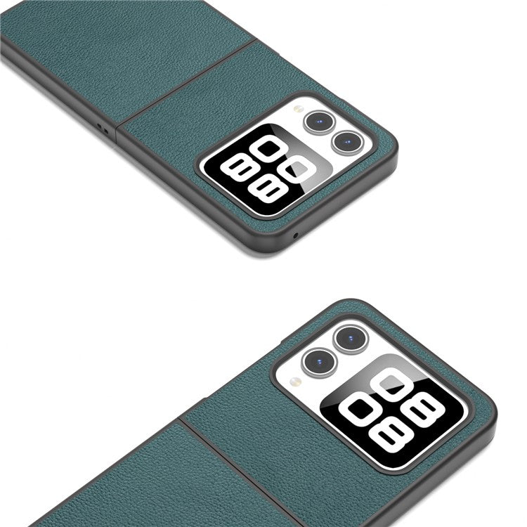 ABEEL For Huawei nova Flip 5G Case Genuine Leather Litchi Texture Phone Cover - Green