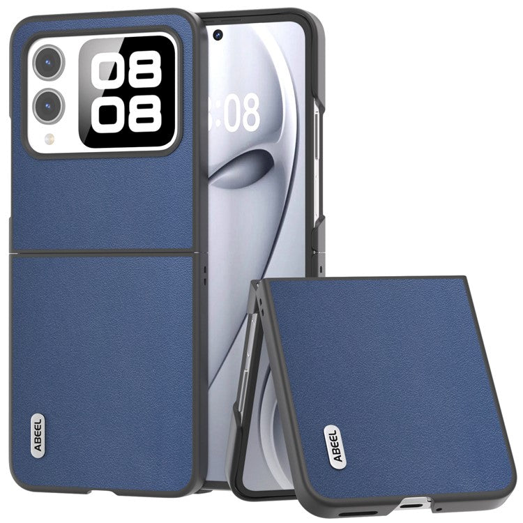 ABEEL For Huawei nova Flip 5G Case Texture Genuine Leather Phone Cover Protector - Blue