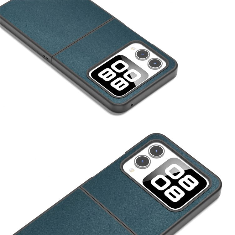 ABEEL For Huawei nova Flip 5G Case Texture Genuine Leather Phone Cover Protector - Green