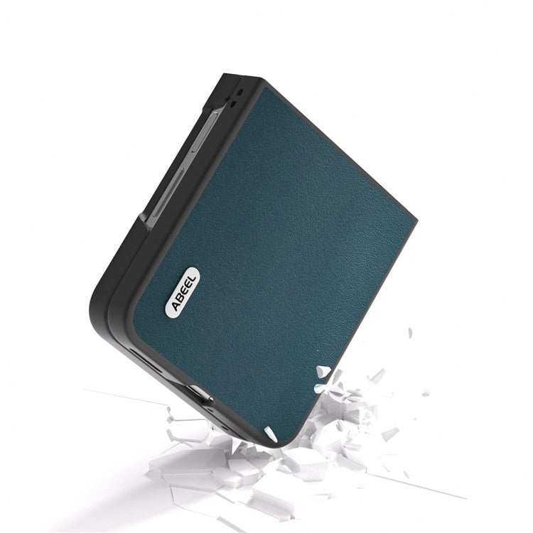 ABEEL For Huawei nova Flip 5G Case Texture Genuine Leather Phone Cover Protector - Green