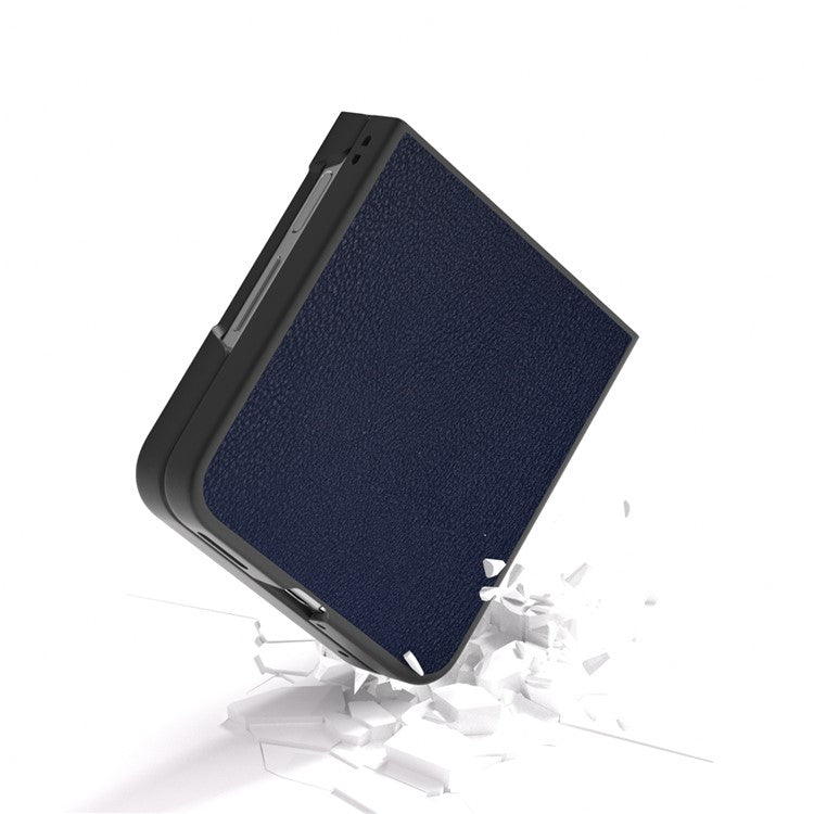 For Huawei nova Flip 5G Case Anti-Scratch PU Leather Coated PC Phone Cover - Blue