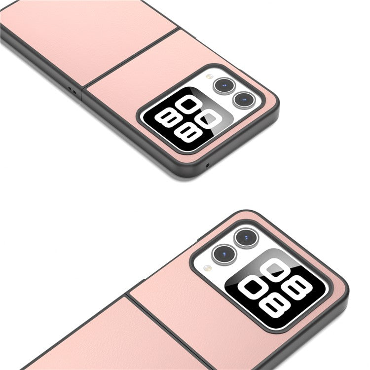 For Huawei nova Flip 5G Case Anti-Scratch PU Leather Coated PC Phone Cover - Light Pink