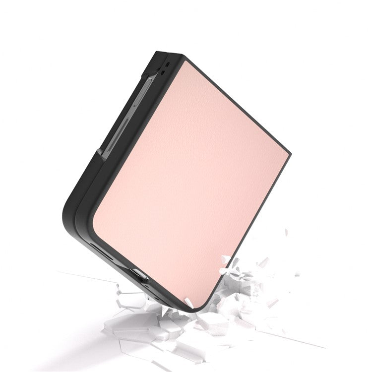 For Huawei nova Flip 5G Case Anti-Scratch PU Leather Coated PC Phone Cover - Light Pink