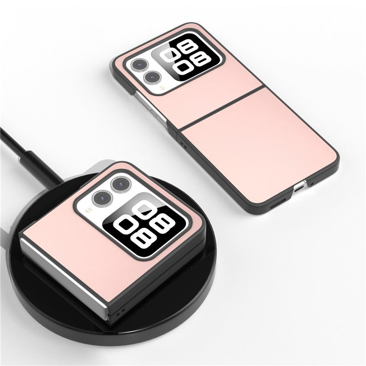 For Huawei nova Flip 5G Case Anti-Scratch PU Leather Coated PC Phone Cover - Light Pink