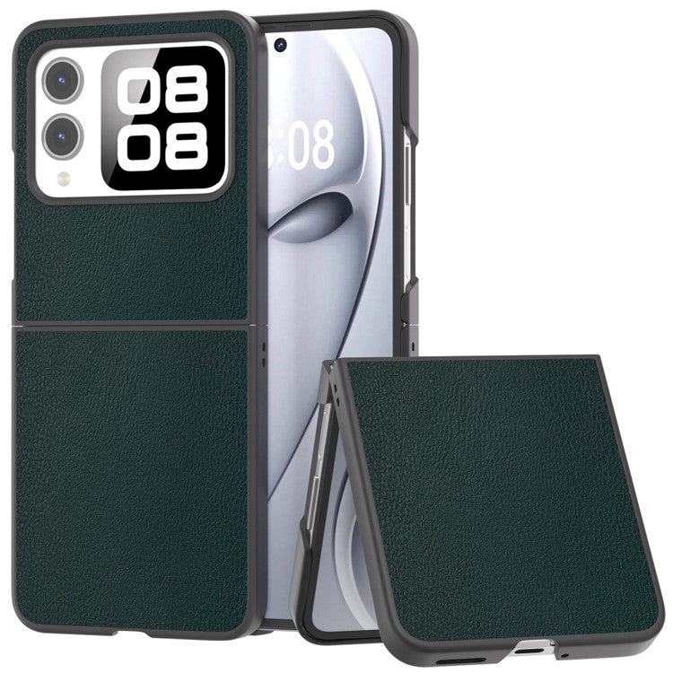 For Huawei nova Flip 5G Case Anti-Scratch PU Leather Coated PC Phone Cover - Green