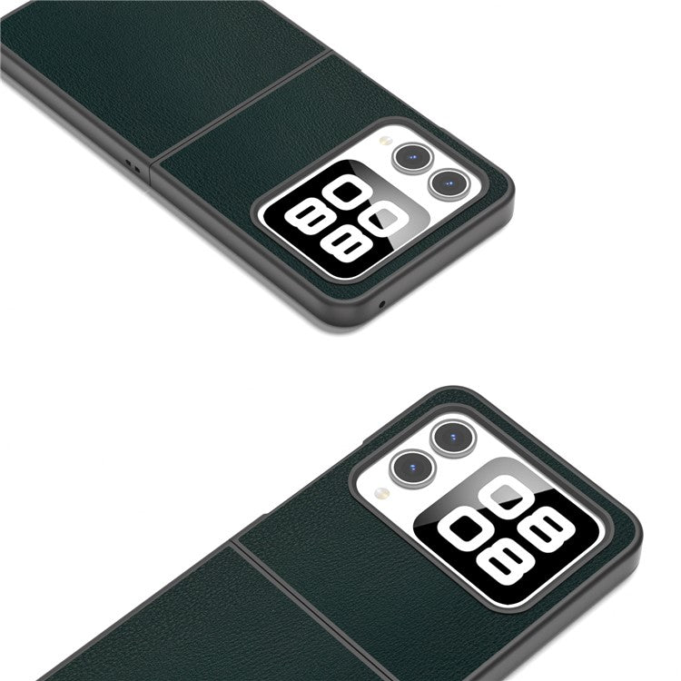 For Huawei nova Flip 5G Case Anti-Scratch PU Leather Coated PC Phone Cover - Green