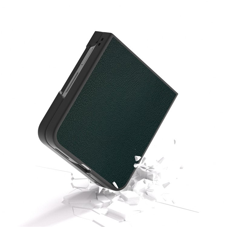 For Huawei nova Flip 5G Case Anti-Scratch PU Leather Coated PC Phone Cover - Green
