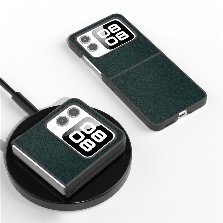 For Huawei nova Flip 5G Case Anti-Scratch PU Leather Coated PC Phone Cover - Green