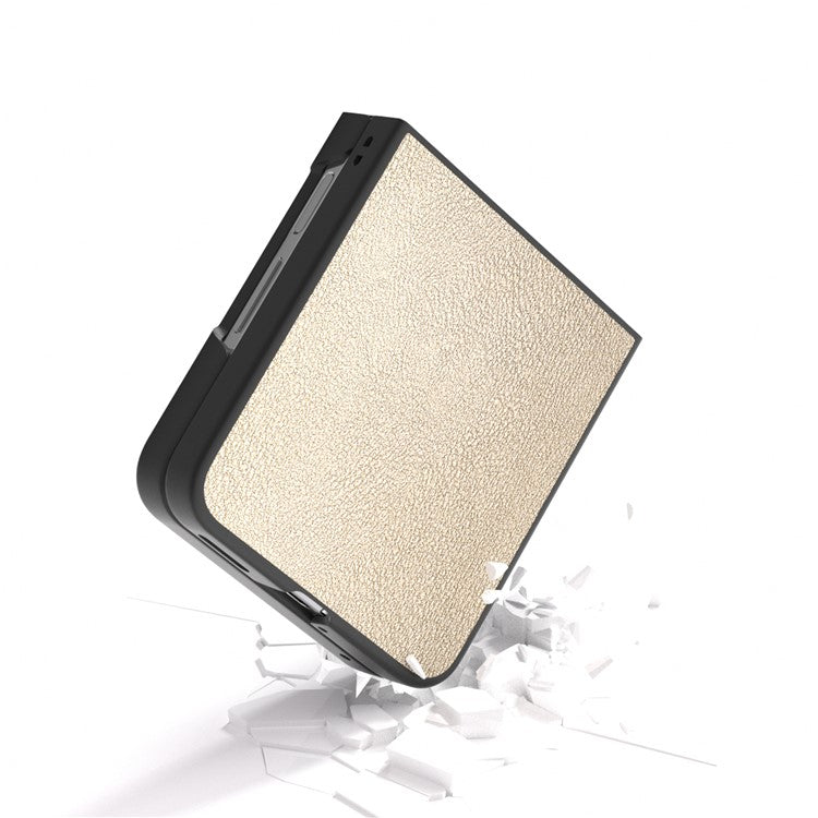 For Huawei nova Flip 5G Case Anti-Scratch PU Leather Coated PC Phone Cover - Gold