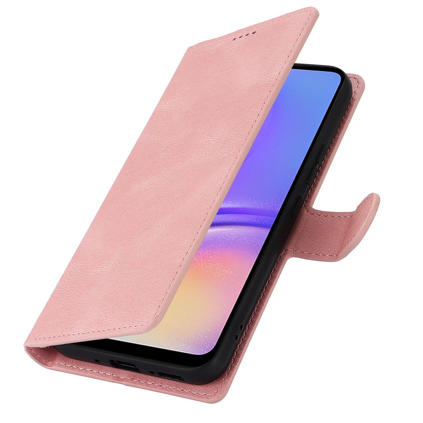 For Samsung Galaxy A06 Case PU Leather Phone Cover with Wallet Stand View - Pink