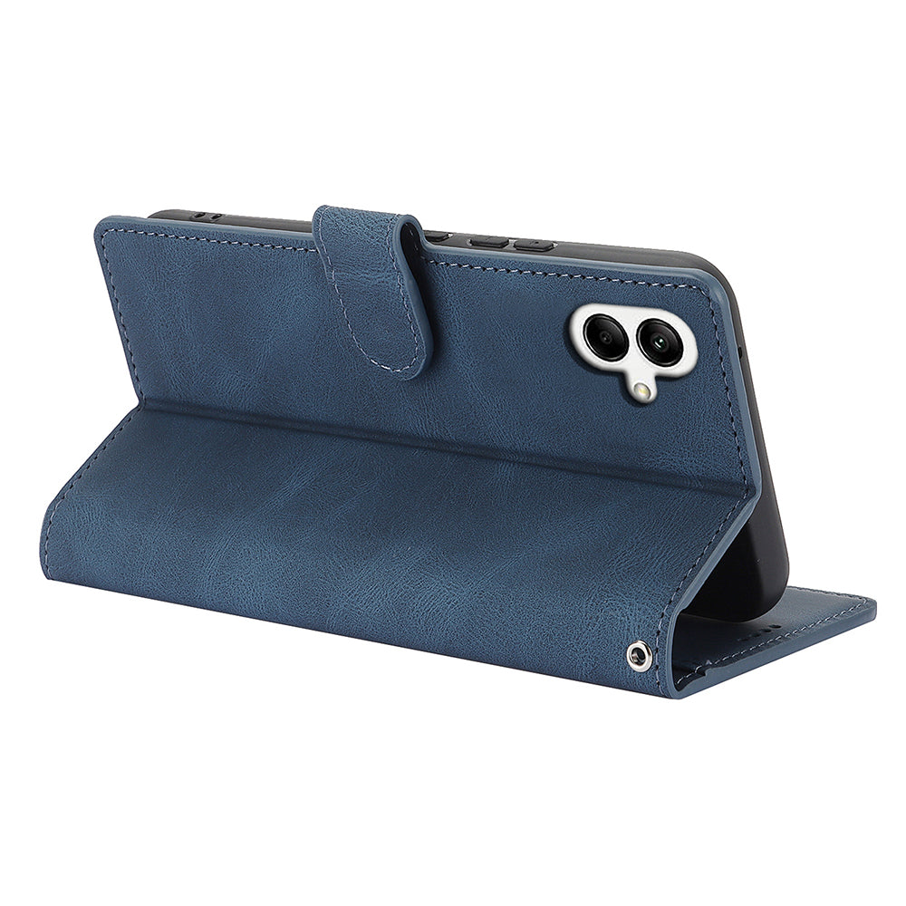 For Samsung Galaxy A06 Case PU Leather Phone Cover with Wallet Stand View - Blue