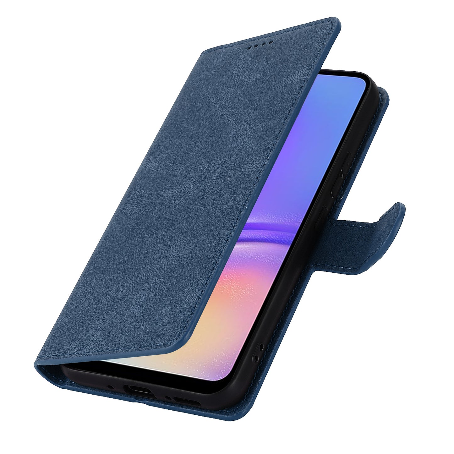 For Samsung Galaxy A06 Case PU Leather Phone Cover with Wallet Stand View - Blue
