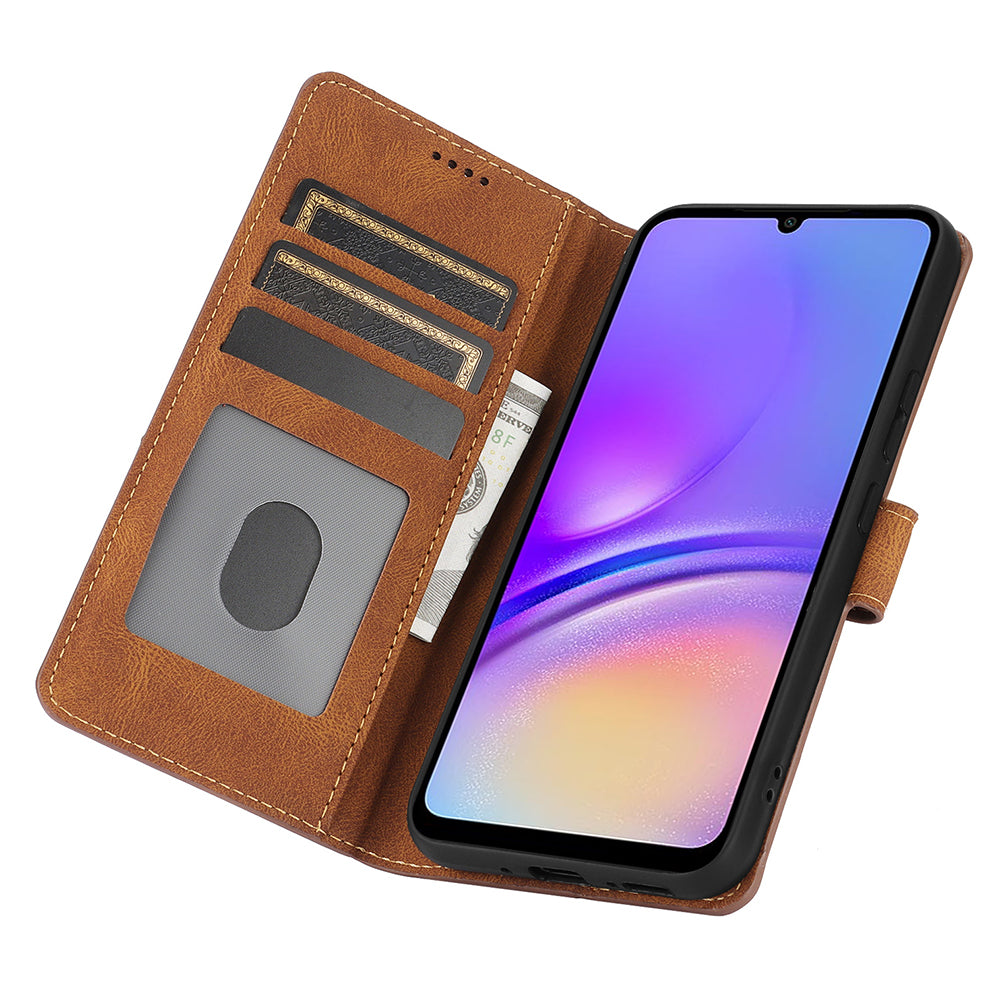 For Samsung Galaxy A06 Case PU Leather Phone Cover with Wallet Stand View - Brown