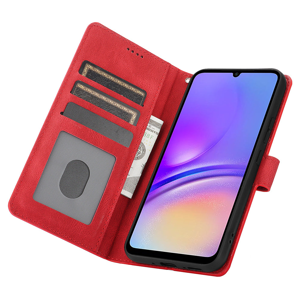 For Samsung Galaxy A06 Case PU Leather Phone Cover with Wallet Stand View - Red
