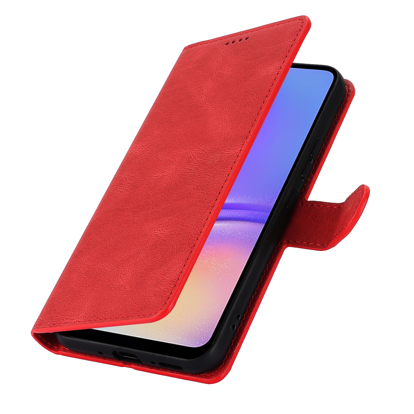 For Samsung Galaxy A06 Case PU Leather Phone Cover with Wallet Stand View - Red