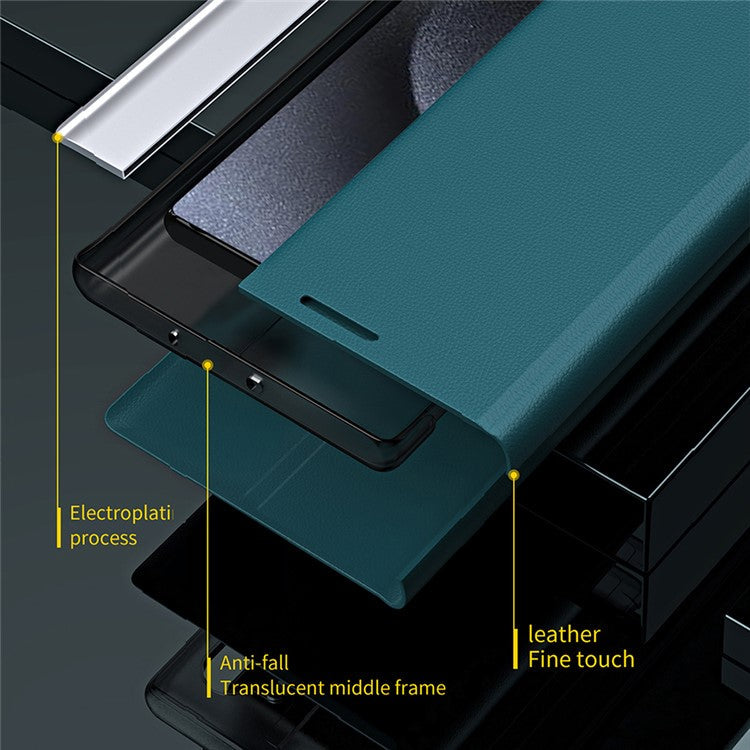 For iPhone 16 Case Anti-Drop Leather Phone Cover with Stand - Red