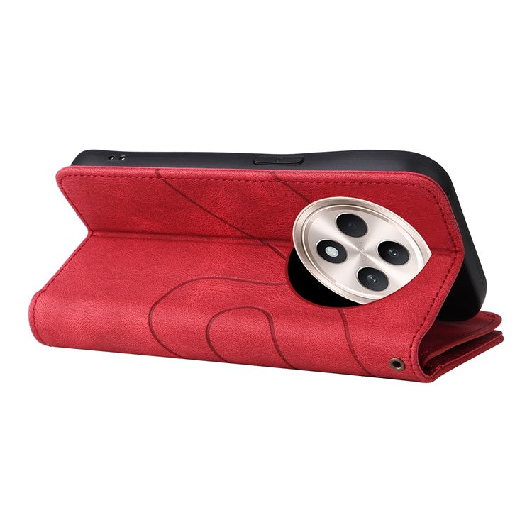 KT Multi-Function Series-5 For Oppo Reno12 F 5G Case Zipper Wallet Leather Phone Cover Stand - Red