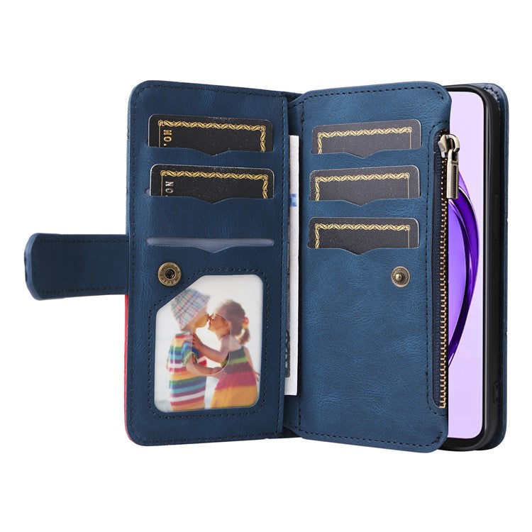 KT Multi-Function Series-5 For Oppo A3 Pro (Global) 5G / A3 Pro (India) 5G Case Zipper Wallet Leather Phone Cover Stand - Blue