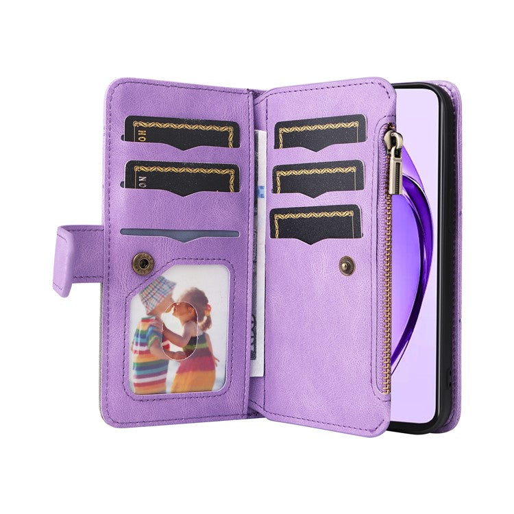 KT Multi-Function Series-5 For Oppo A3 Pro (Global) 5G / A3 Pro (India) 5G Case Zipper Wallet Leather Phone Cover Stand - Purple