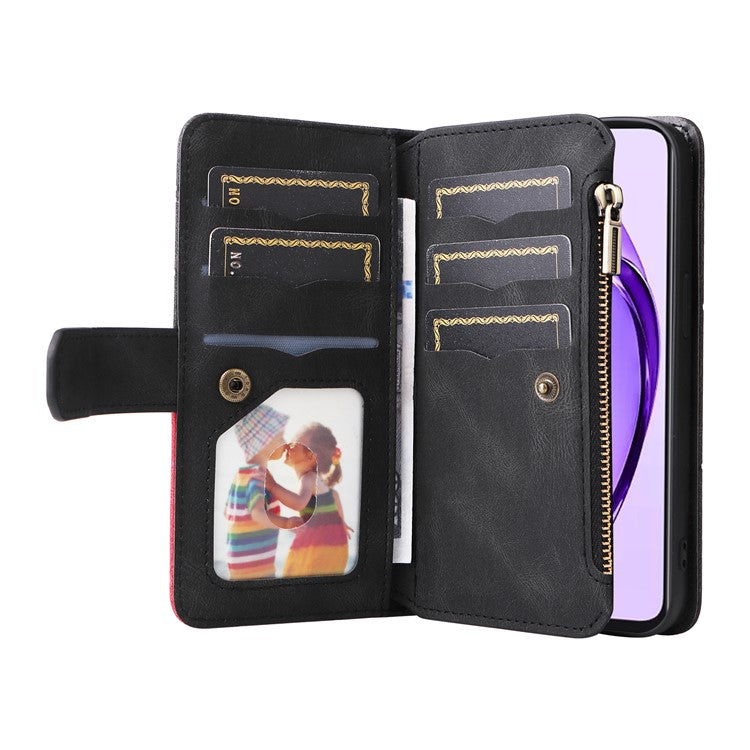KT Multi-Function Series-5 For Oppo A3 Pro (Global) 5G / A3 Pro (India) 5G Case Zipper Wallet Leather Phone Cover Stand - Black