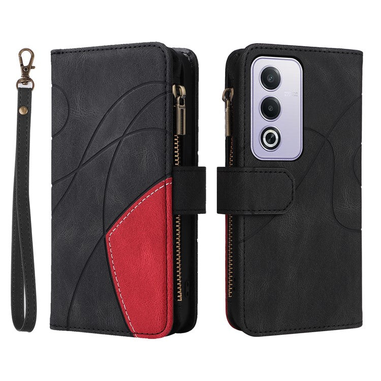 KT Multi-Function Series-5 For Oppo A3 Pro (Global) 5G / A3 Pro (India) 5G Case Zipper Wallet Leather Phone Cover Stand - Black