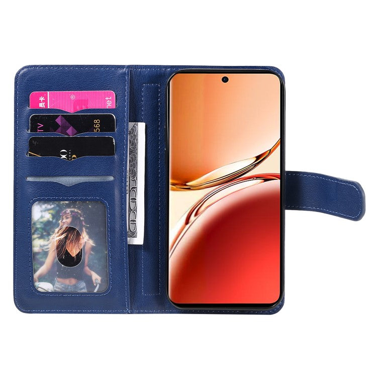 KT Multi-Functional Series-1 For Oppo Reno12 F 5G Case 10 Card Holder Leather Phone Cover Stand - Blue