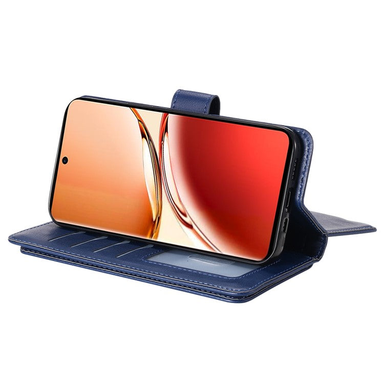 KT Multi-Functional Series-1 For Oppo Reno12 F 5G Case 10 Card Holder Leather Phone Cover Stand - Blue