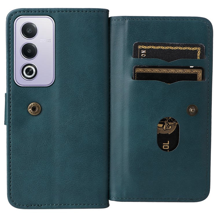 KT Multi-Functional Series-1 For Oppo A3 Pro (Global) 5G / A3 Pro (India) 5G Case 10 Card Holder Leather Phone Cover Stand - Green