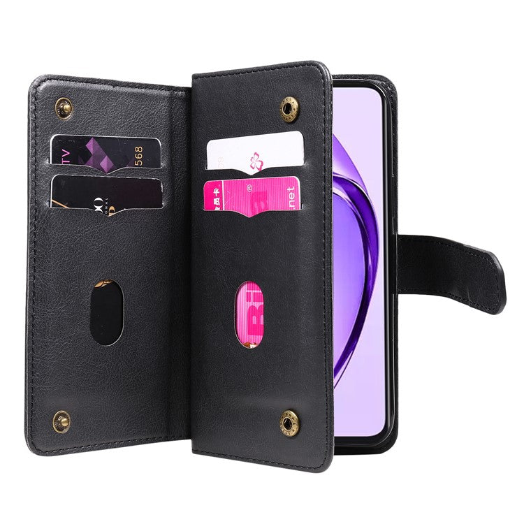 KT Multi-Functional Series-1 For Oppo A3 Pro (Global) 5G / A3 Pro (India) 5G Case 10 Card Holder Leather Phone Cover Stand - Black