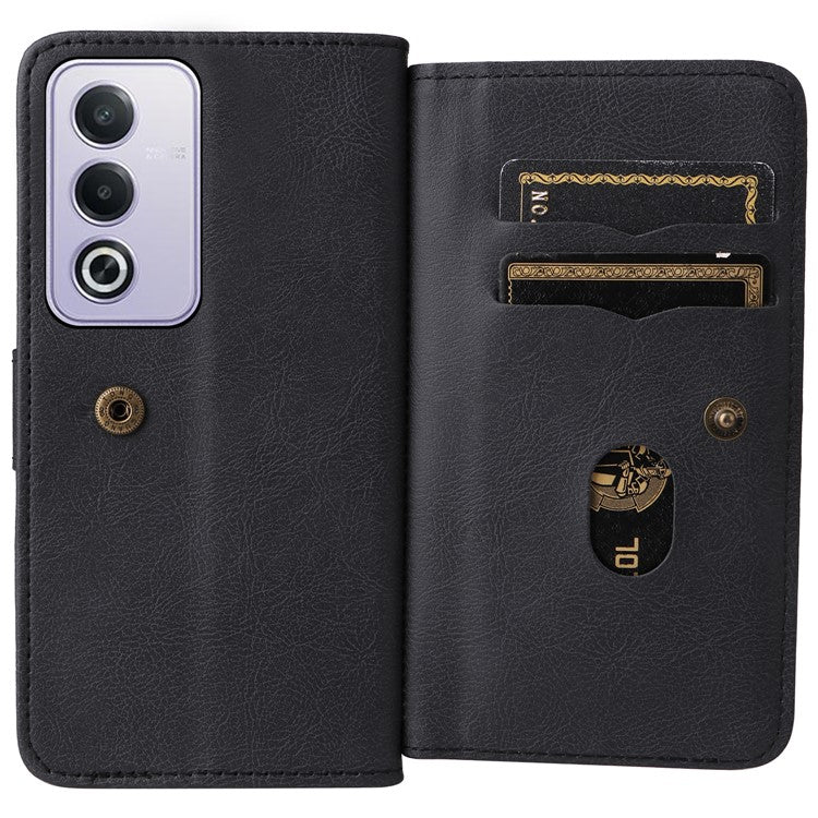 KT Multi-Functional Series-1 For Oppo A3 Pro (Global) 5G / A3 Pro (India) 5G Case 10 Card Holder Leather Phone Cover Stand - Black