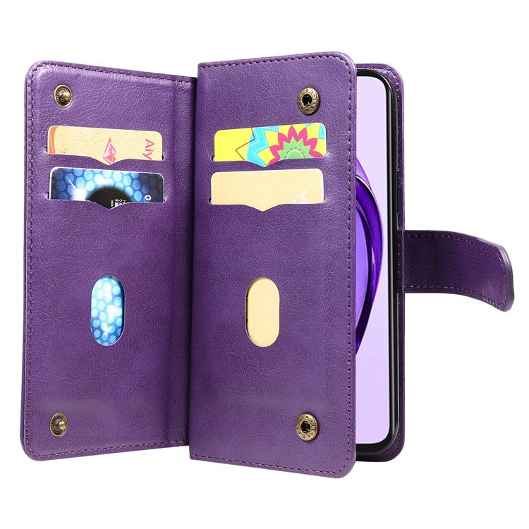 KT Multi-Functional Series-1 For Oppo A3 Pro (Global) 5G / A3 Pro (India) 5G Case 10 Card Holder Leather Phone Cover Stand - Purple