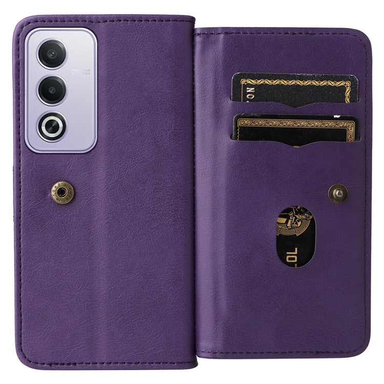 KT Multi-Functional Series-1 For Oppo A3 Pro (Global) 5G / A3 Pro (India) 5G Case 10 Card Holder Leather Phone Cover Stand - Purple