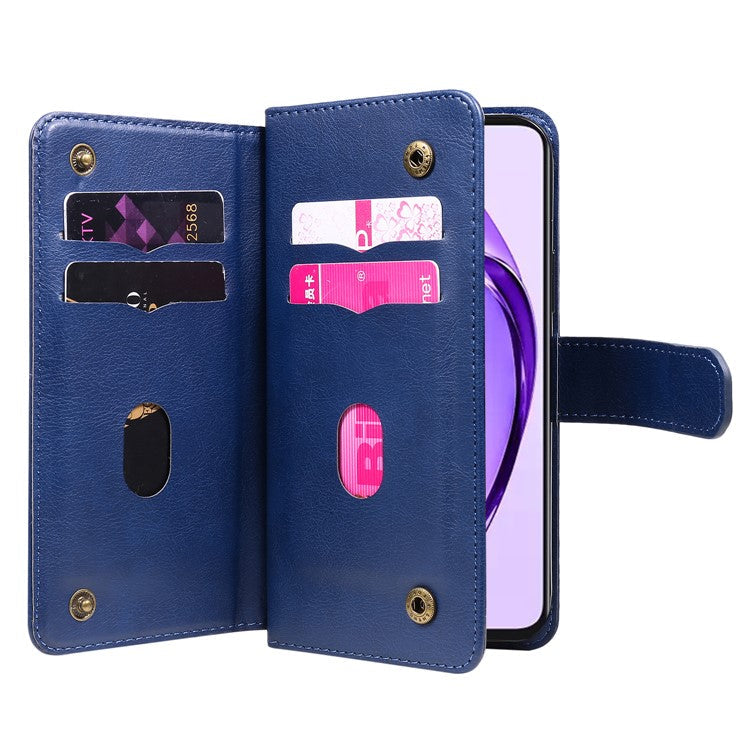 KT Multi-Functional Series-1 For Oppo A3 Pro (Global) 5G / A3 Pro (India) 5G Case 10 Card Holder Leather Phone Cover Stand - Blue