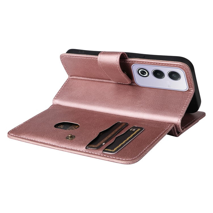 KT Multi-Functional Series-1 For Oppo A3 Pro (Global) 5G / A3 Pro (India) 5G Case 10 Card Holder Leather Phone Cover Stand - Rose Gold