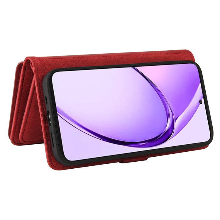 KT Multi-Functional Series-2 For Oppo A3 Pro (Global) 5G / A3 Pro (India) 5G Phone Case Zipper Wallet Leather Stand Cover - Red