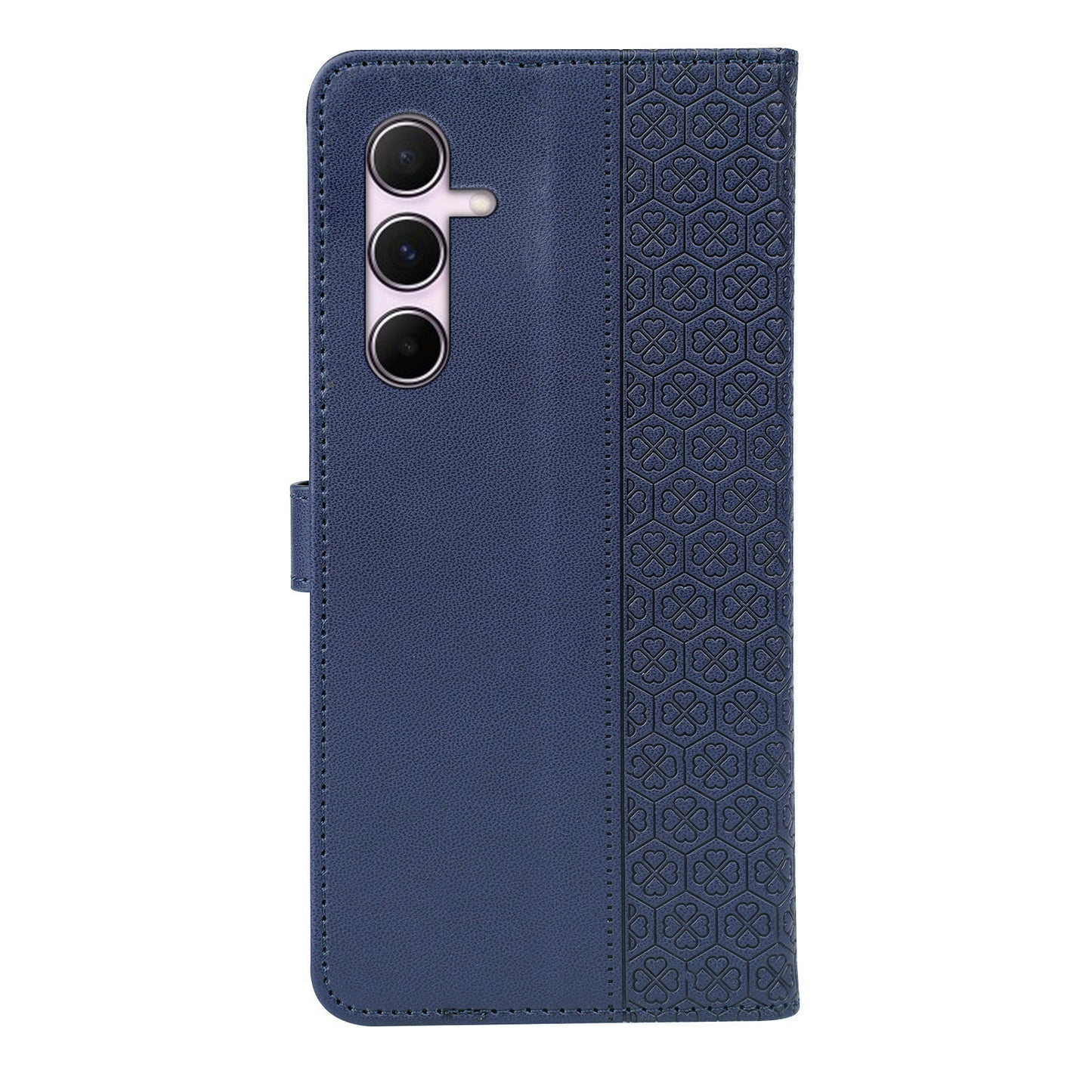 For Samsung Galaxy A16 5G / A16 4G Case Magnetic Clasp Four-Leaf Clover Leather Phone Cover - Blue