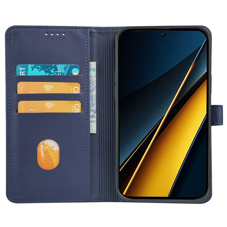 For Google Pixel 8a Case Magnetic Clasp Four-Leaf Clover Leather Phone Cover - Blue