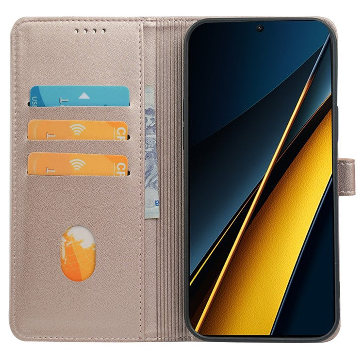 For Google Pixel 8a Case Magnetic Clasp Four-Leaf Clover Leather Phone Cover - Rose Gold