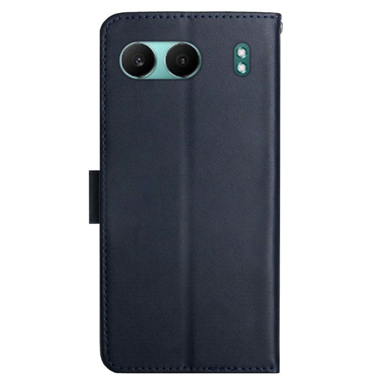 HT02 For OnePlus Nord 4 Case Genuine Cow Leather Phone Cover Nappa Texture - Blue