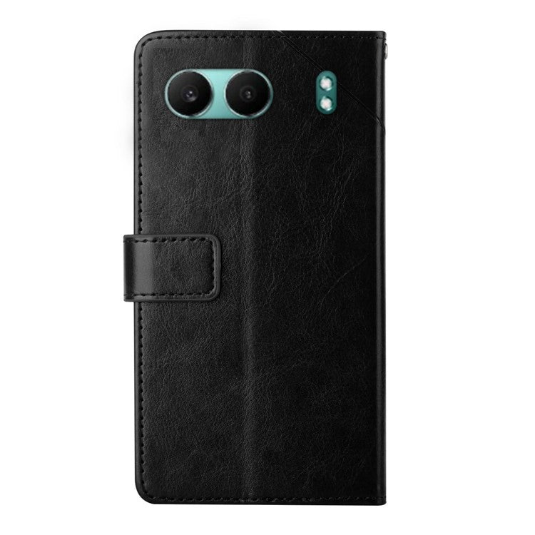 HT01 For OnePlus Nord 4 Case Y-Shaped Lines Imprint Leather Phone Cover - Black