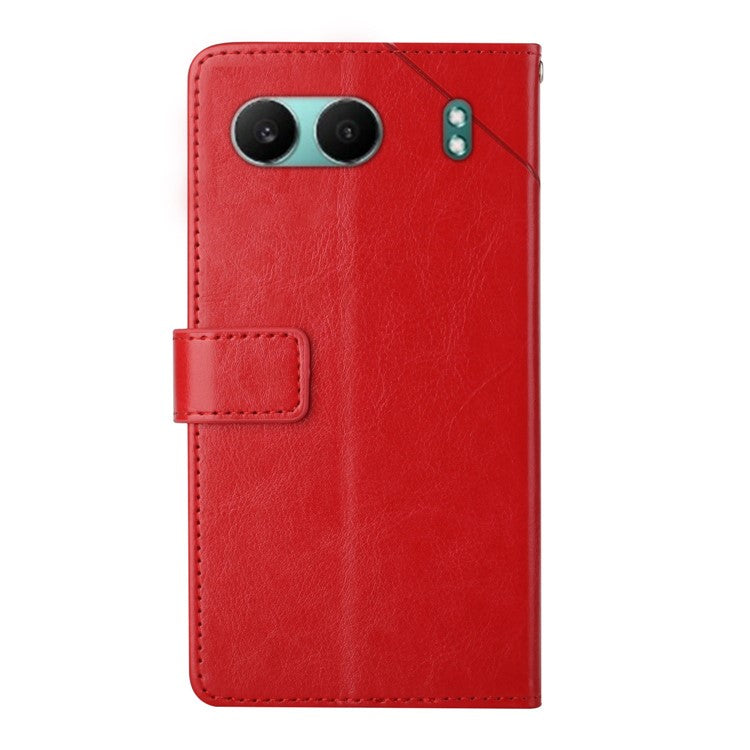 HT01 For OnePlus Nord 4 Case Y-Shaped Lines Imprint Leather Phone Cover - Red