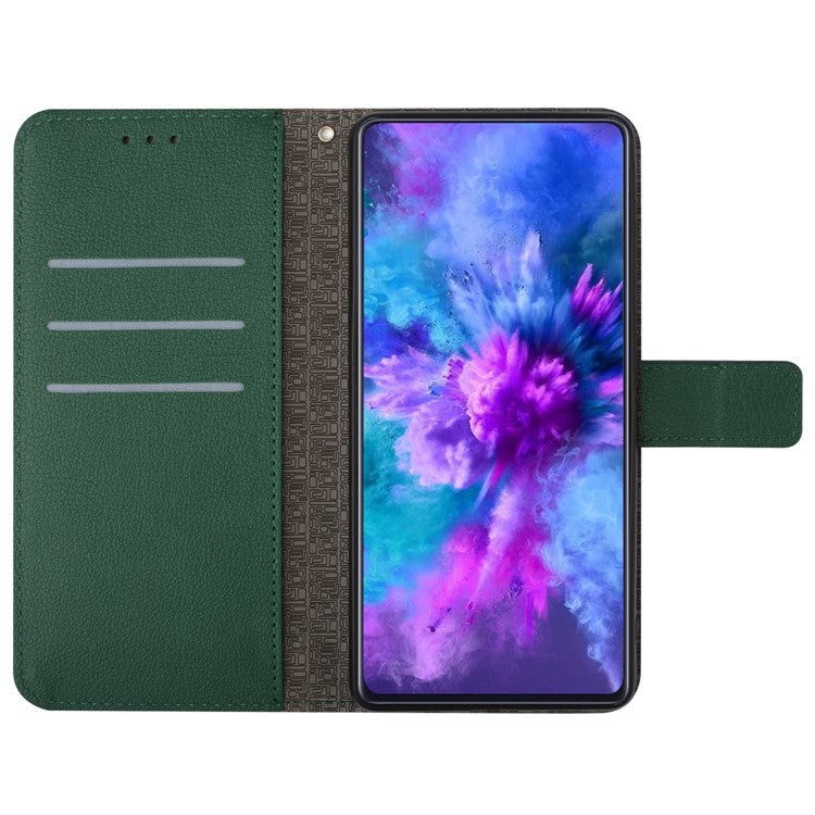 HT06 For OnePlus Nord 4 Wallet Phone Case Imprint PU Leather Flip Folio Cover - Green