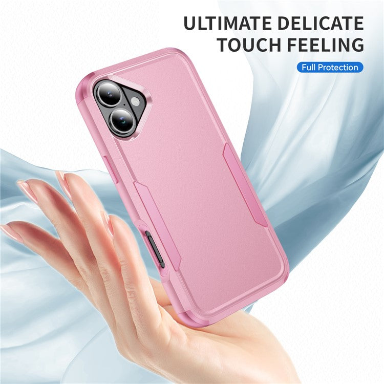 Commuter Series For iPhone 16 Plus Case 3-in-1 Shockproof TPU+PC Phone Cover - Pink