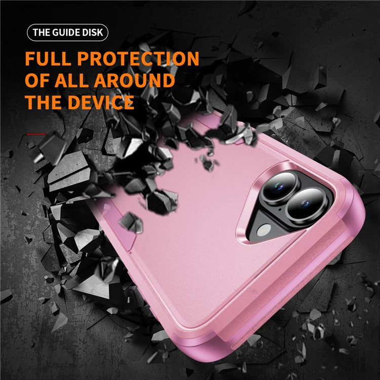Commuter Series For iPhone 16 Plus Case 3-in-1 Shockproof TPU+PC Phone Cover - Pink
