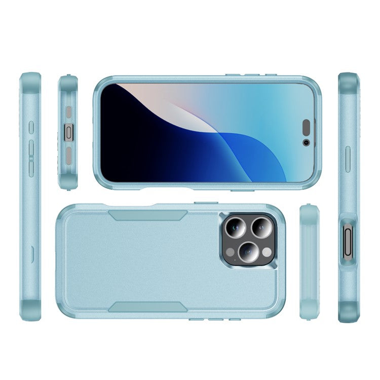 Commuter Series For iPhone 16 Pro Case 3-in-1 Shockproof TPU+PC Phone Cover - Grey Green