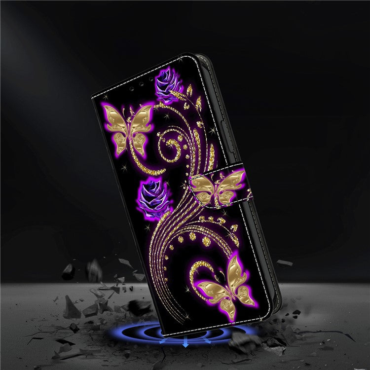For iPhone 16 Plus Case 3D Pattern PU Leather Wallet Phone Cover with Stand - Flowers / Butterflies