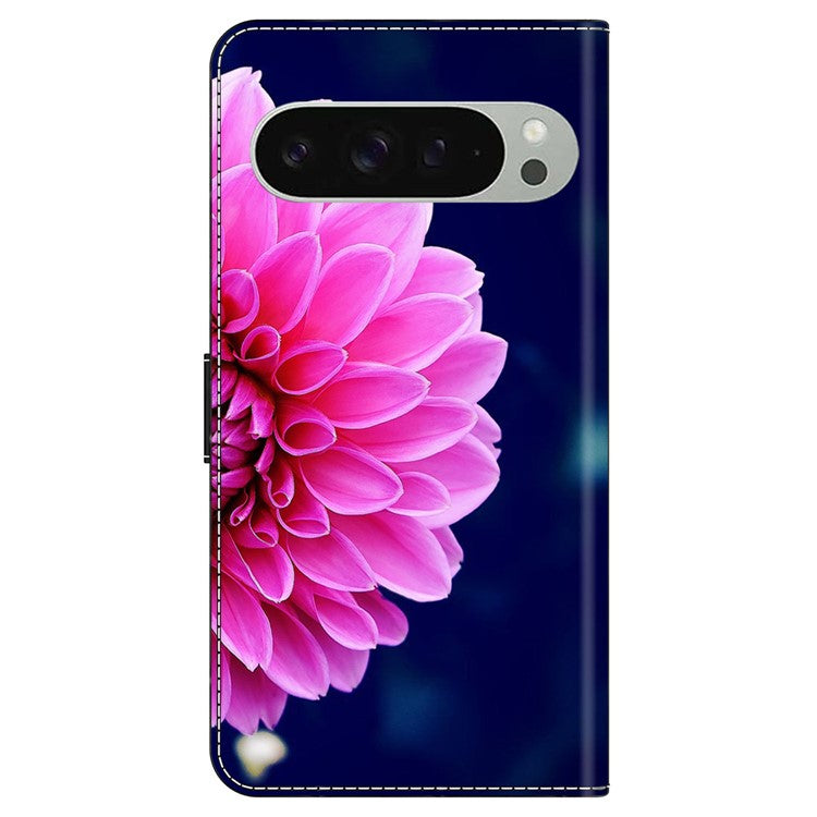 For Google Pixel 9 / 9 Pro Case 3D Pattern PU Leather Wallet Phone Cover with Stand - Pink Flowers