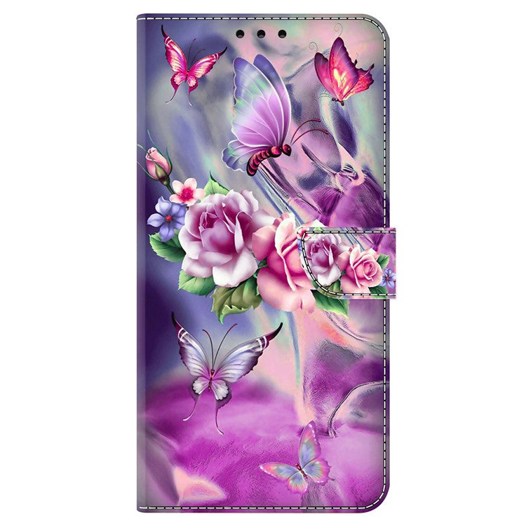 For Google Pixel 9 / 9 Pro Case 3D Pattern PU Leather Wallet Phone Cover with Stand - Butterflies / Flower